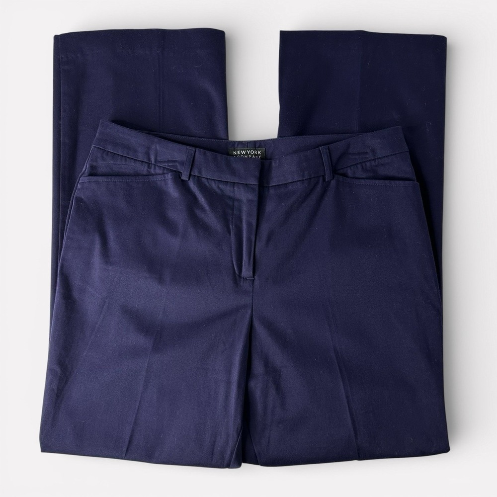 New York & Company Trouser Dress Pants Petite 12 Blue Career Office Professional
